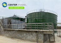 Glasverkleidete Stahl-Biogasspeicher mit Doppelmembrandach
