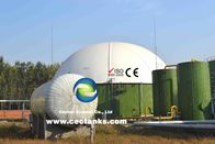 Große Glastanks für die Lagerung von Vieh- und Geflügeldünger im Biogasprojekt