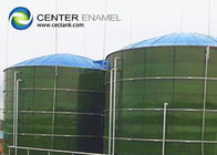 Glas, geschmolzen in Stahl, Biogasspeicher mit Schrauben, dunkelgrün