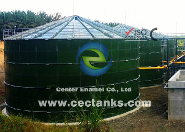 Dunkelgrünes Glas, geschmolzener Stahlbehälter für Biogas-Digester, CSTR, AF mit Biogas-Halter, Doppelmembran-System