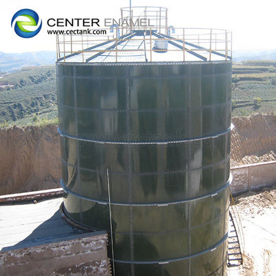 Glasverkleidete Stahl-Biogasanlage Projekt Haltebehälter mit Doppelmembran-Gashalter